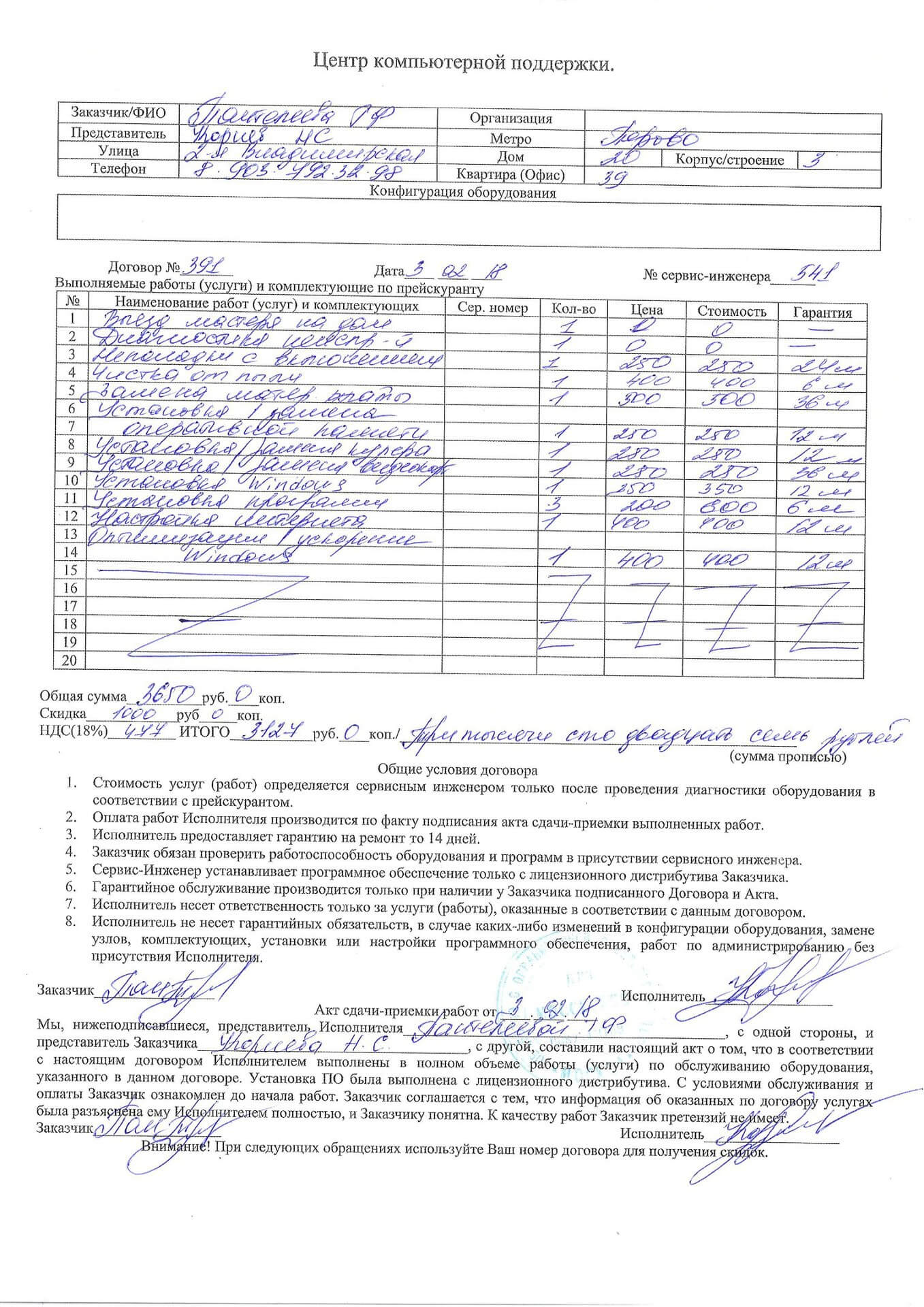 certificate Москва